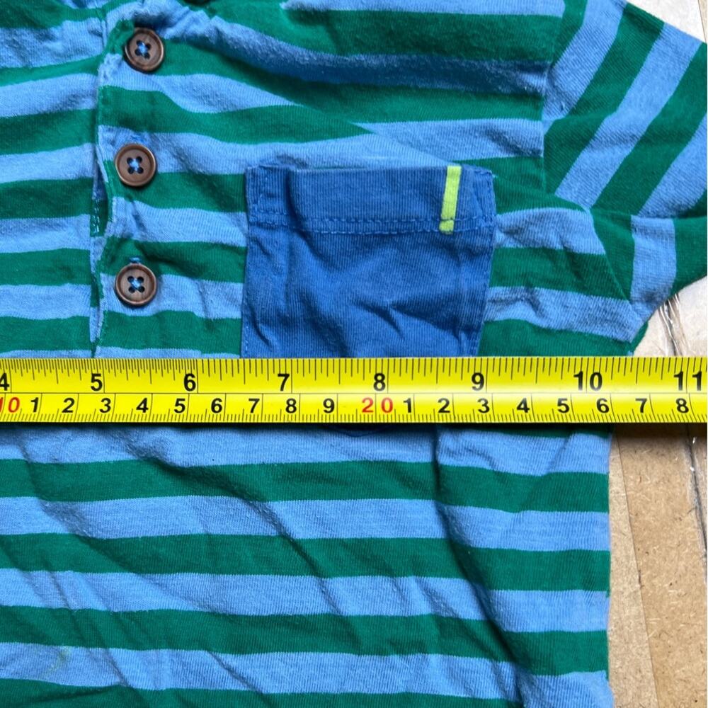Leigh Tucker Willow Boys Striped Green and Blue Hooded Sweatshirt Size 4-5 - Picture 6 of 8